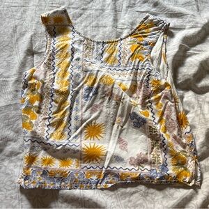 Bila Yellow and White Floral Tank Top